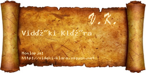 Vidéki Klára névjegykártya